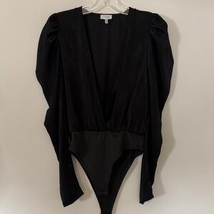 Tobi Black Deep V-Neck Bodysuit